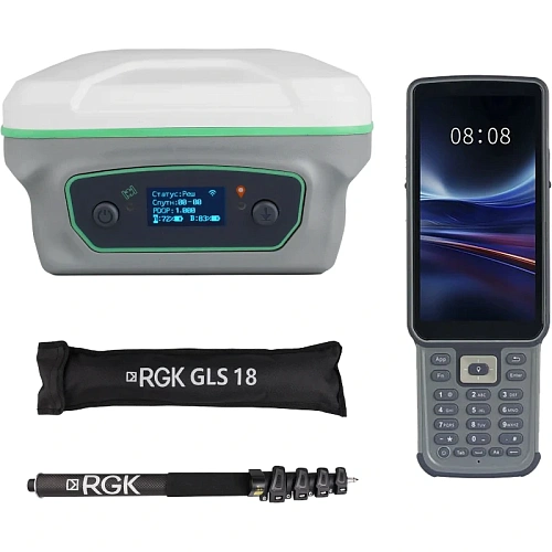 Комплект GNSS-приёмник RGK SR1 с контроллером RGK SC100 и вехой RGK GLS 18