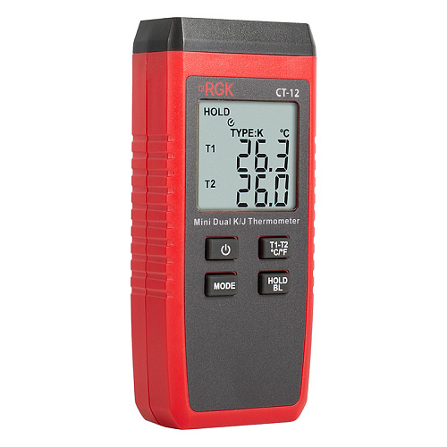 Термометр RGK CT-12 с погружным зондом температуры TR-10W и поверхностным зондом TR-10S с поверкой